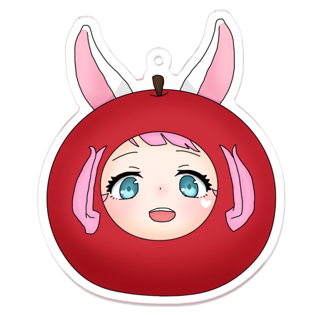 りんごの顔アクリルキーホルダー
