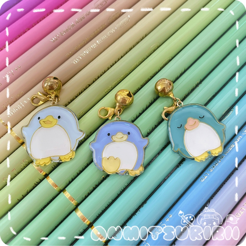 【手描き】ペンギンちゃんの鈴付きチャーム（全3種）