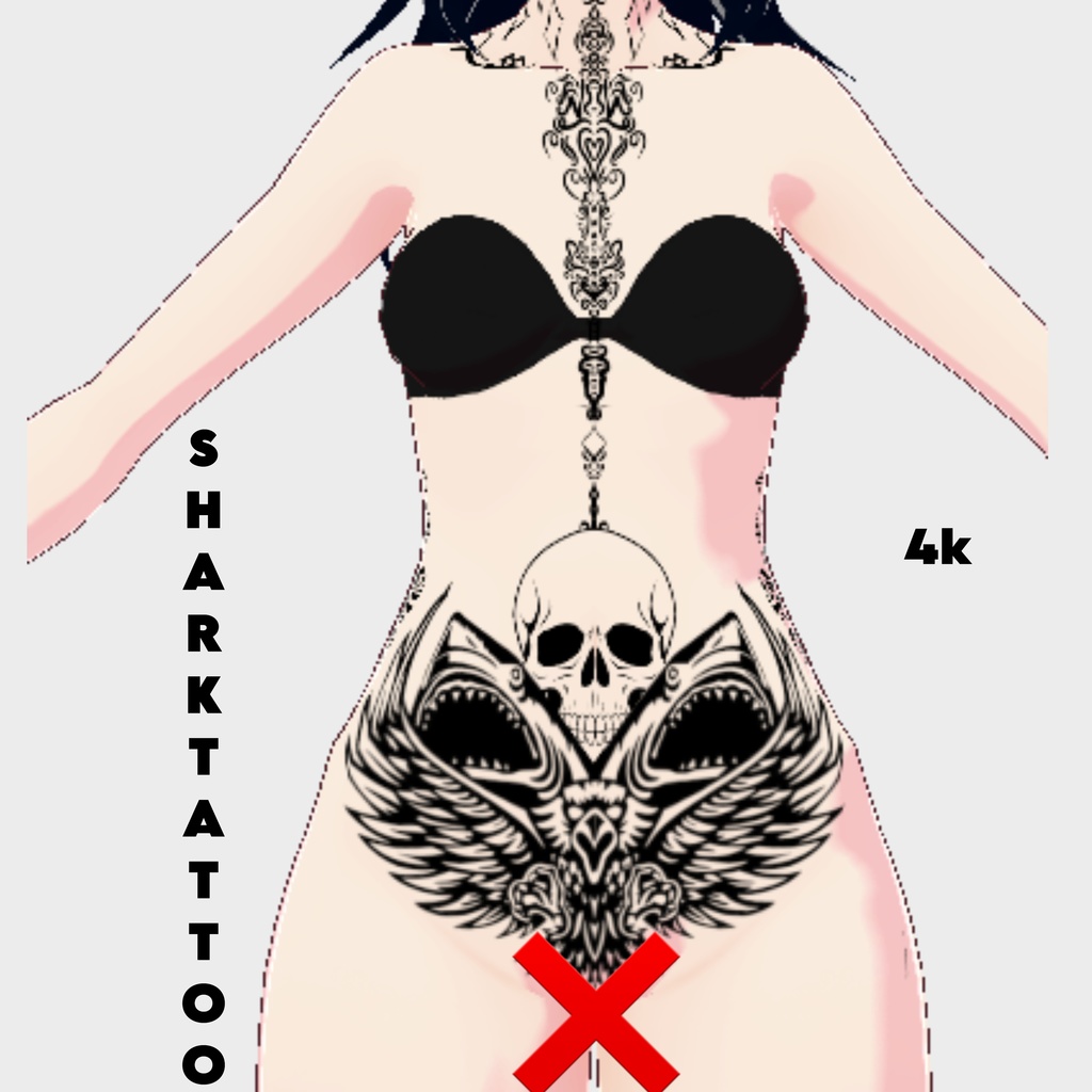 shark tattoos! Vroid!