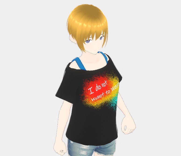 【VRoid正式版】働きたくないTシャツ