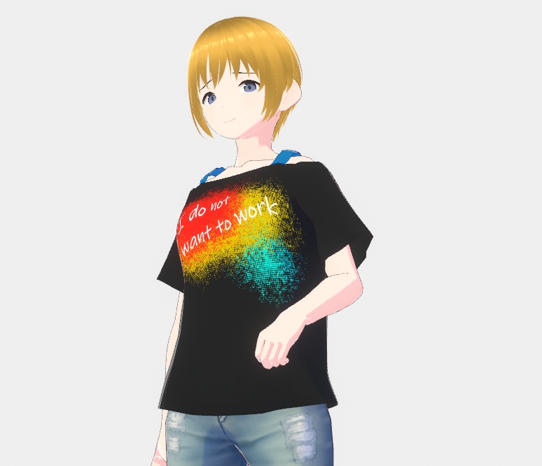 【VRoid正式版】働きたくないTシャツ