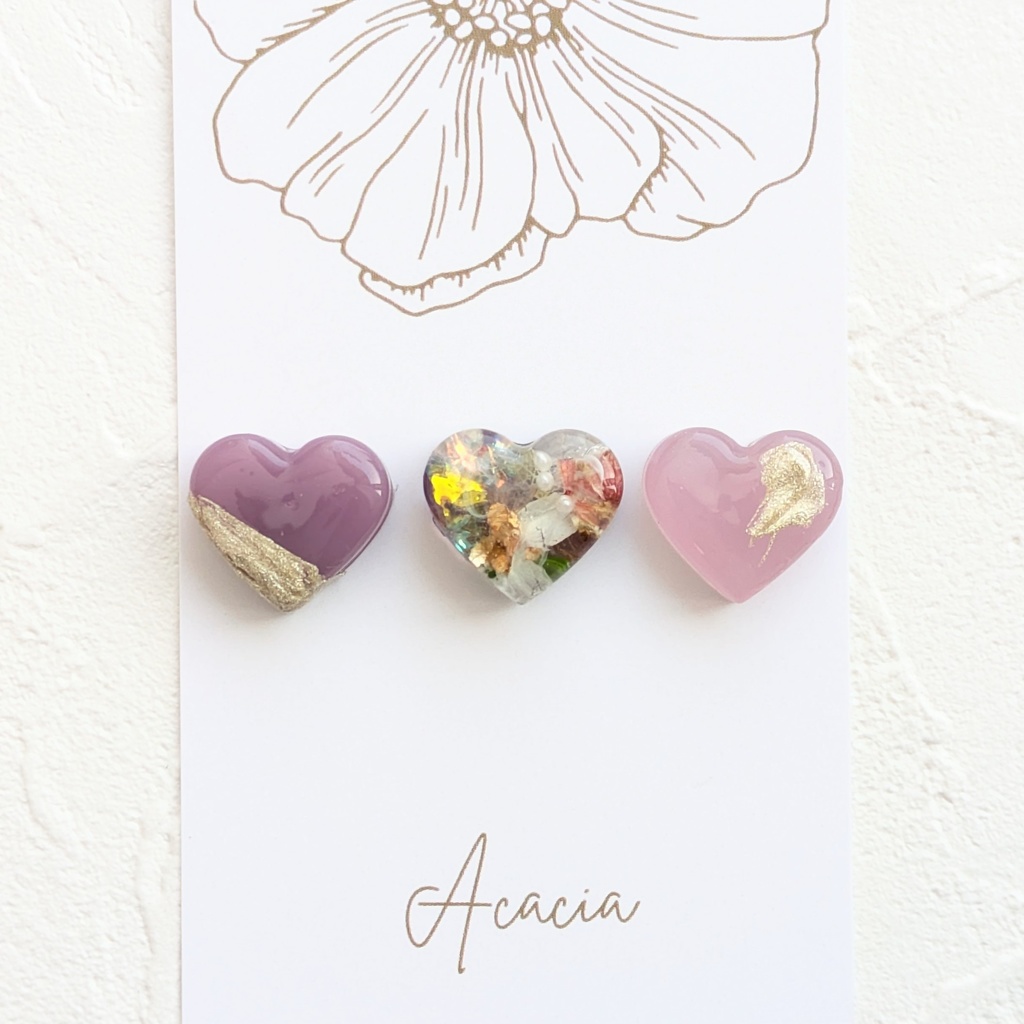 【安心の匿名配送】💜💐💜ライラックカラー✨3種のイヤリング(ピアス)