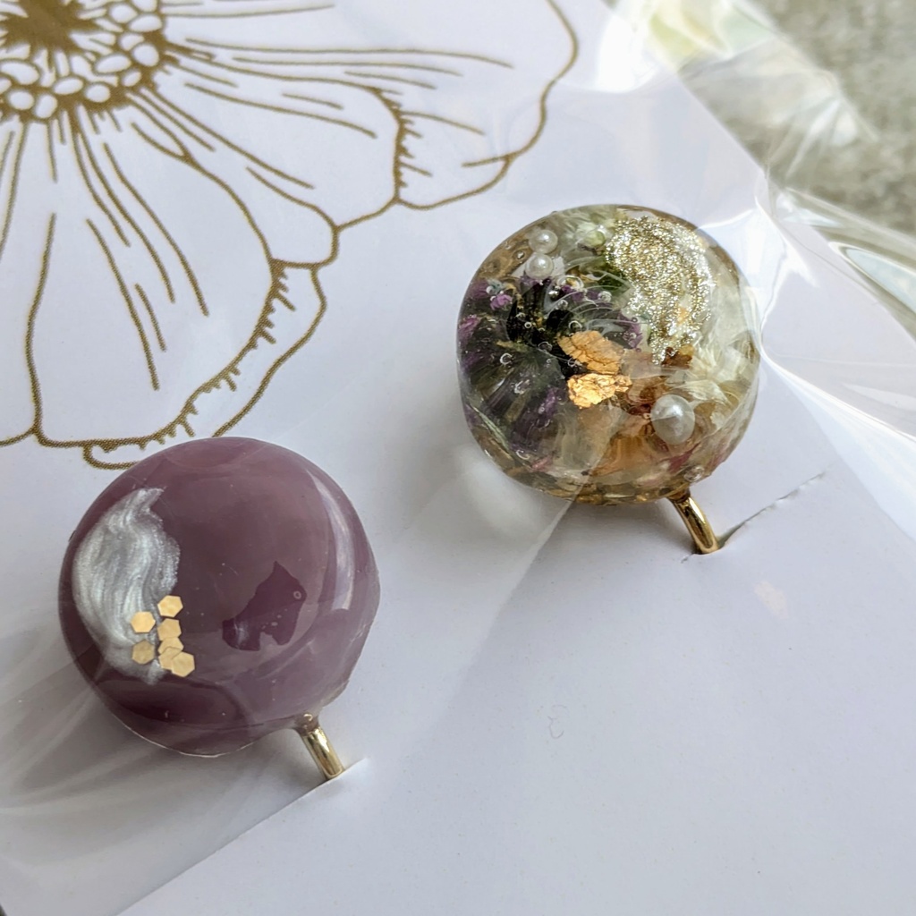 【安心の匿名配送】ライラックカラーのイヤリング🪻