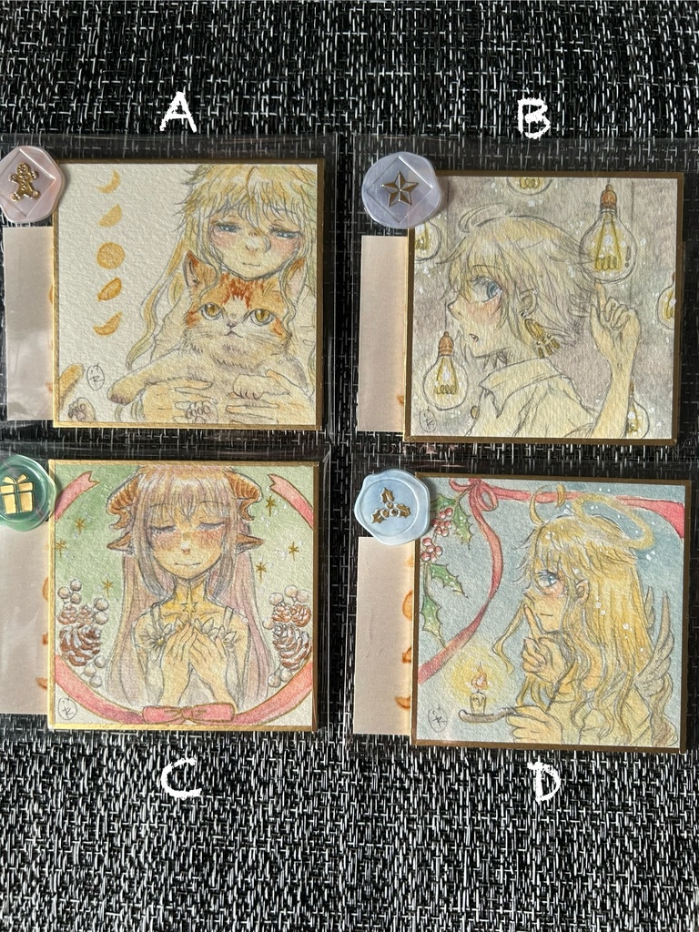 【豆色紙原画】ドローイング展-シキシ-