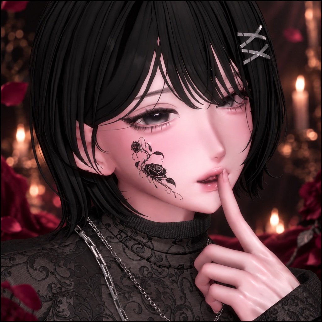 【VRChat】Noir Rose Tattoo ─ ノワールローズ ─