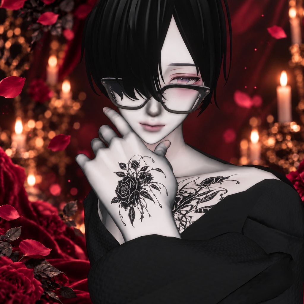 【VRChat】Noir Rose Tattoo ─ ノワールローズ ─