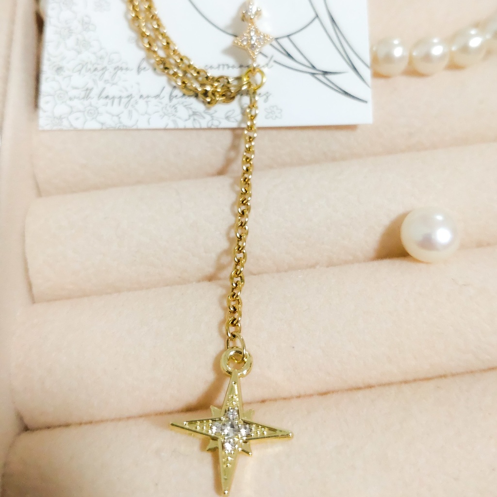 ケツイモチーフ*ピアス連結イヤーカフ(右耳用)