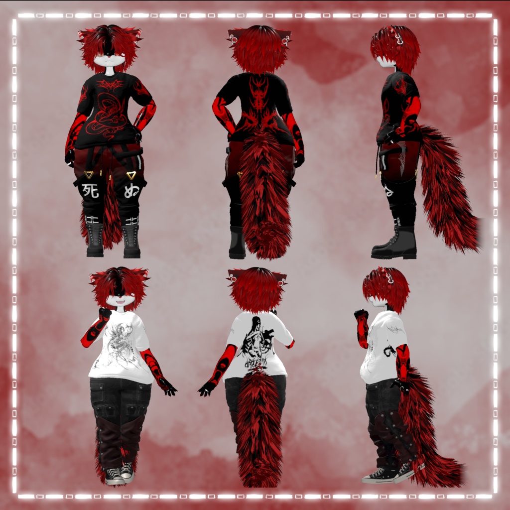 「3Dモデル」Pain - PC/Quest - Furry VRChat Avatar Deira