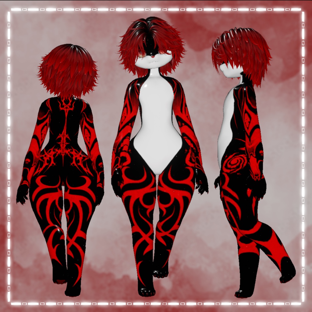 「3Dモデル」Pain - PC/Quest - Furry VRChat Avatar Deira