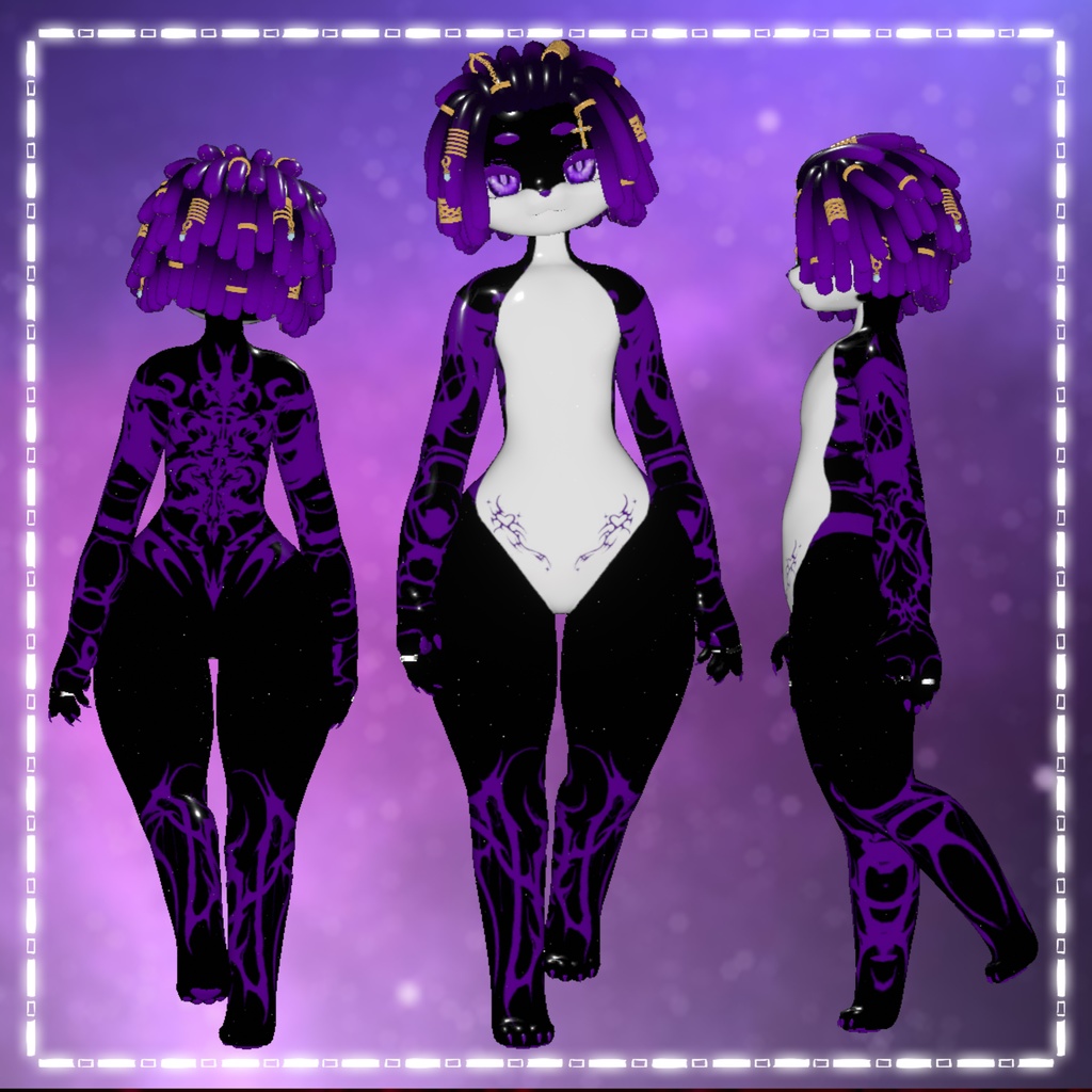 「3Dモデル」D34TH - PC & Quest - Deira Furry VRChat Avatar