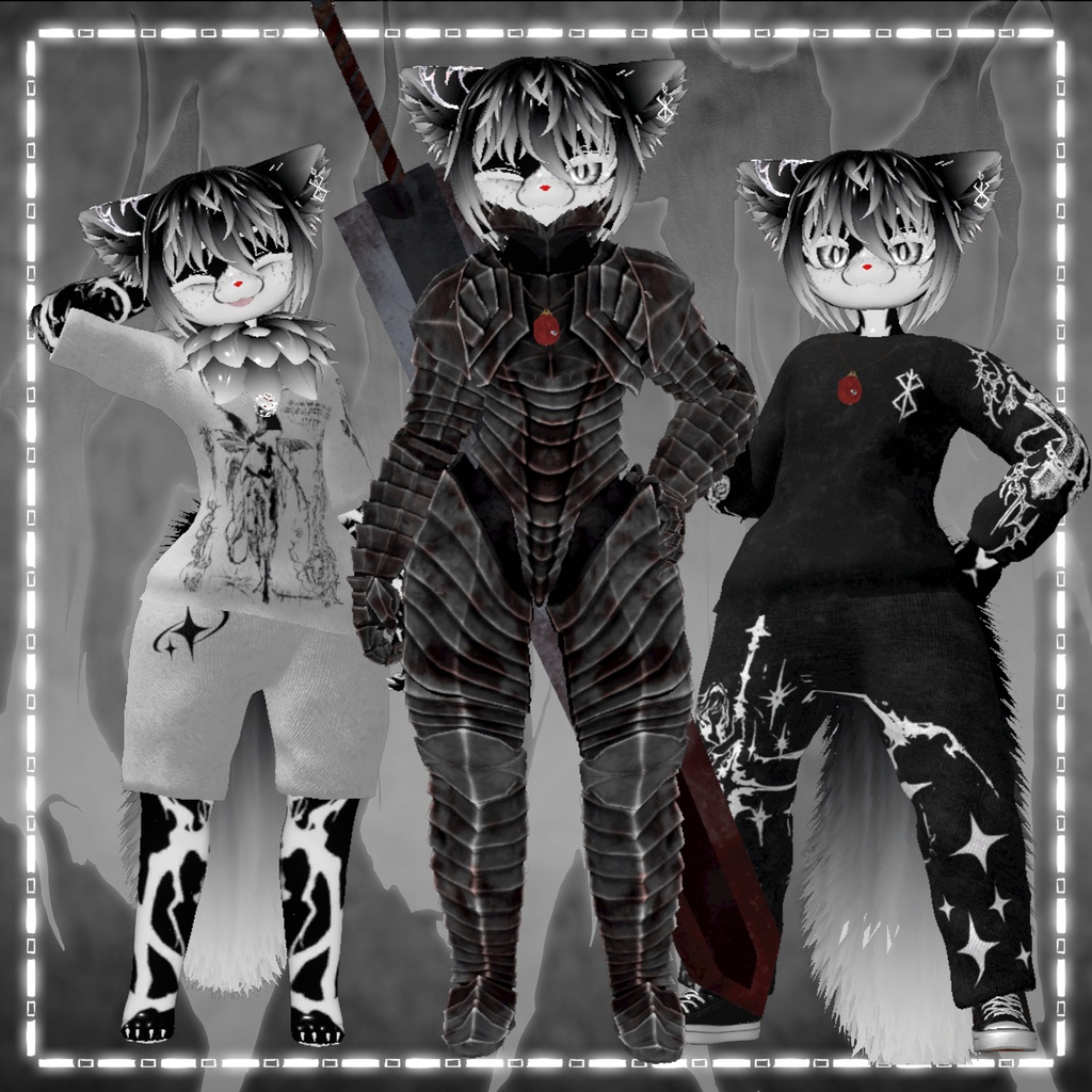 「3Dモデル」Guts - PC/Quest - Deira VRChat Furry Avatar