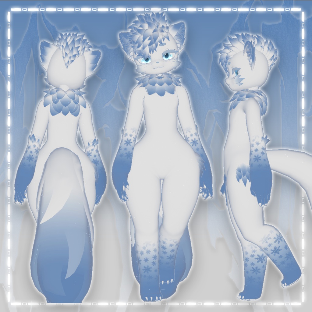 「3Dモデル」Frost - PC&Quest - Deira VRChat Furry Avatar
