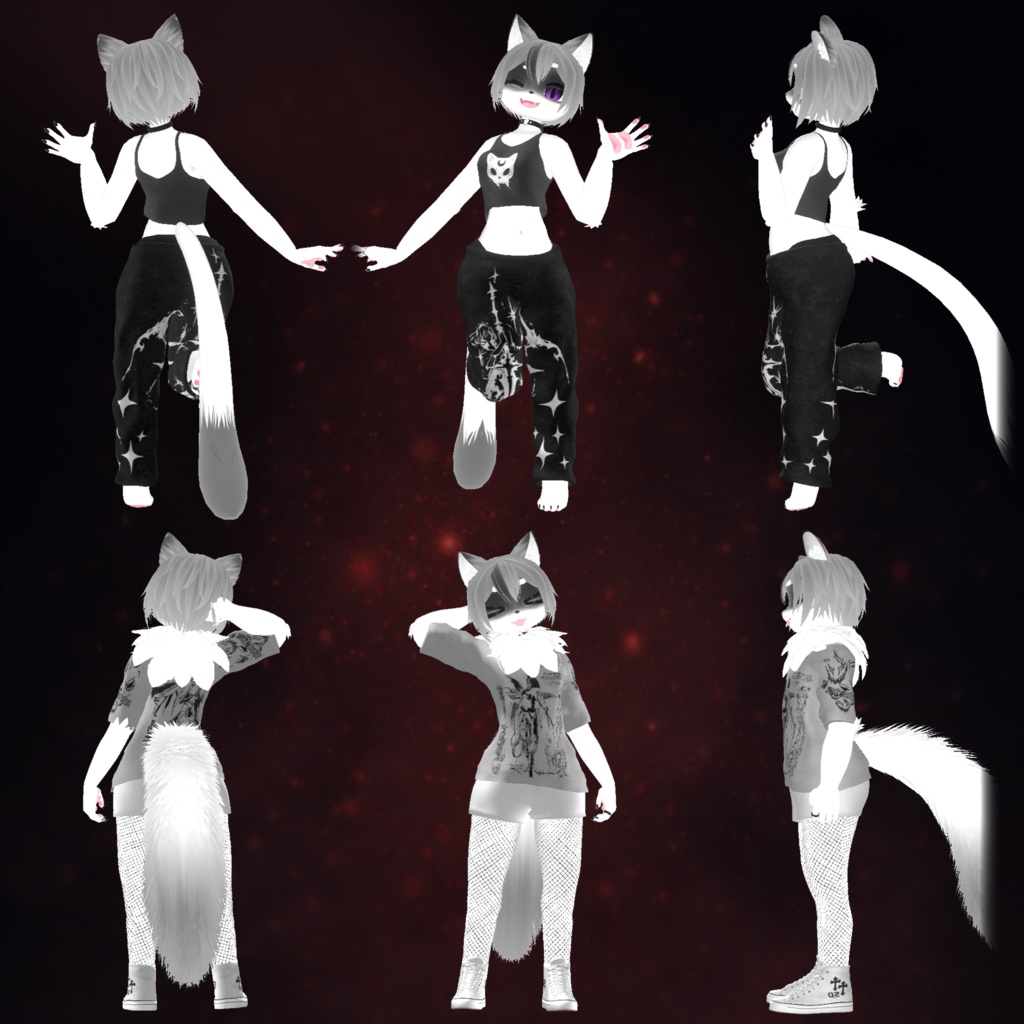 「3Dモデル」Lilith - PC&Quest - Deira VRChat Furry Avatar