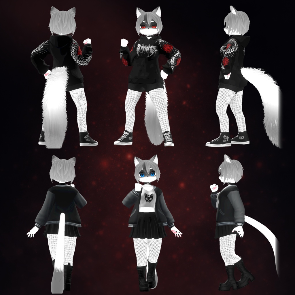 「3Dモデル」Lilith - PC&Quest - Deira VRChat Furry Avatar