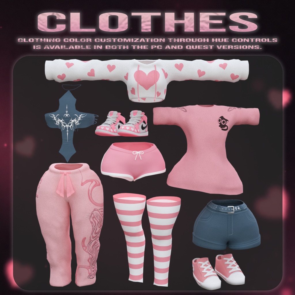 「3Dモデル」Pinki - PC & Quest - Deira VRChat Furry Avatar
