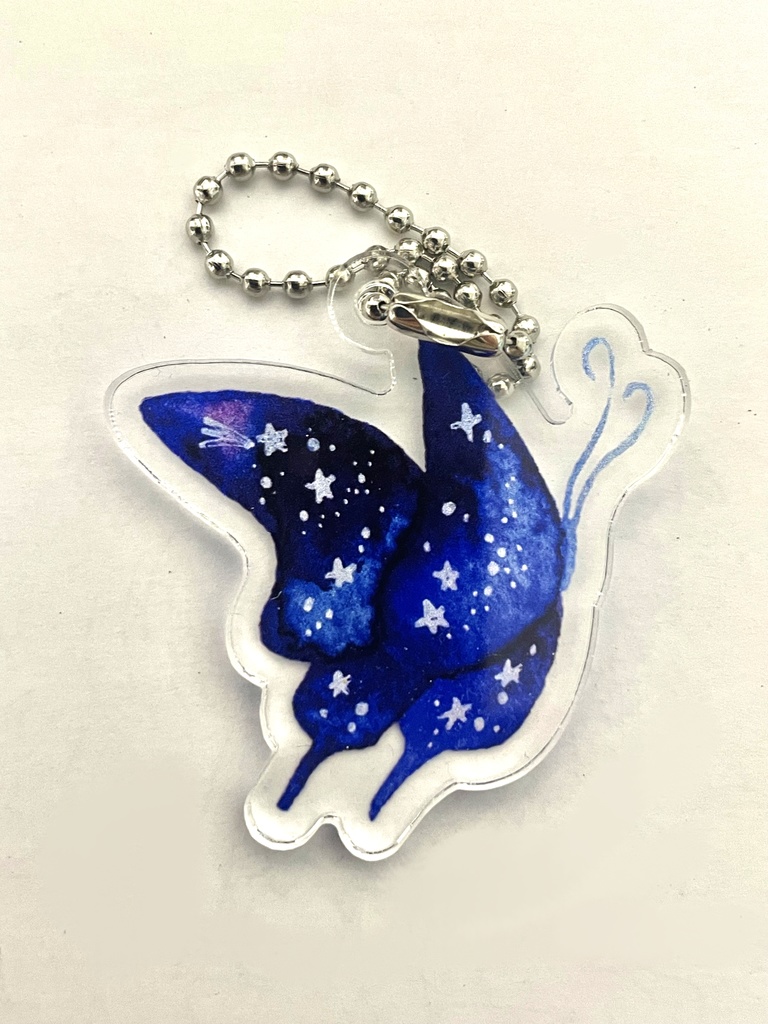 星空ちょうちょのアクリルキーホルダー