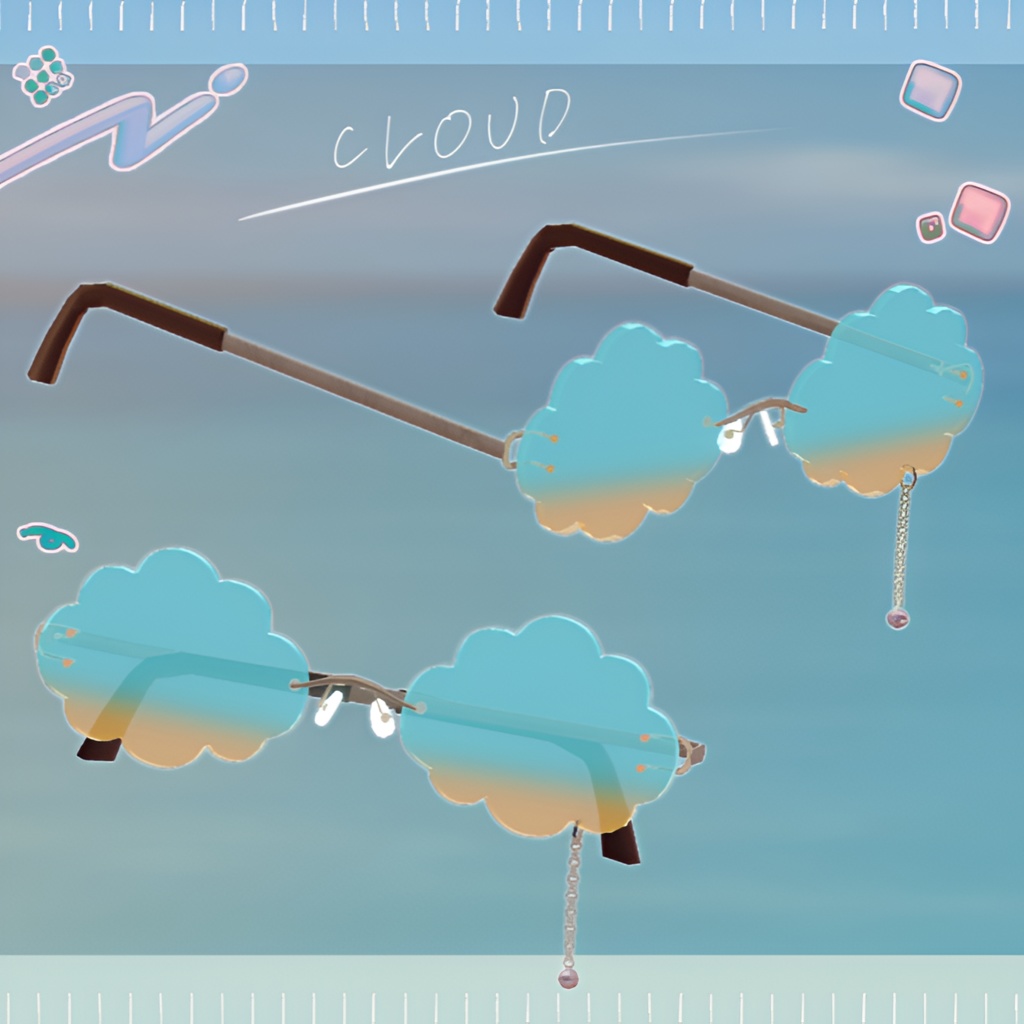 【3Dアクセサリ】サマーグラデサングラス