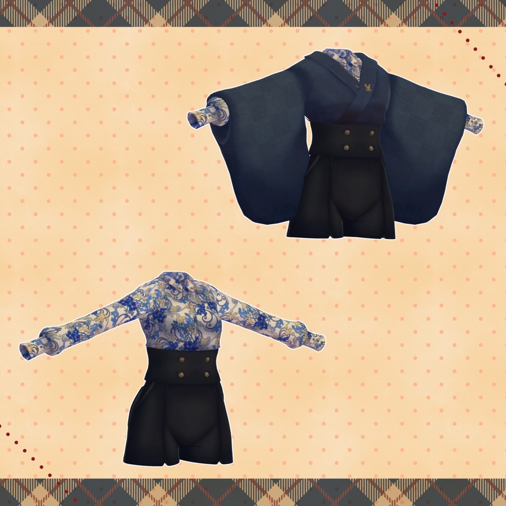 【LSbody用3Dモデル衣装】和洋折衷セットアップ