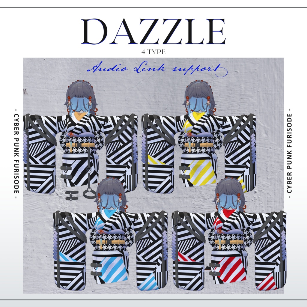 【3Dモデル衣装】サイバーパンク振袖