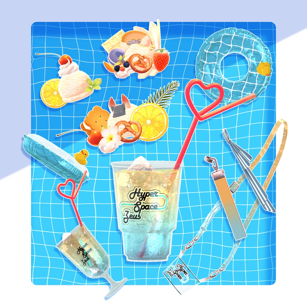 【3Dアイテム】サマードリンクセット