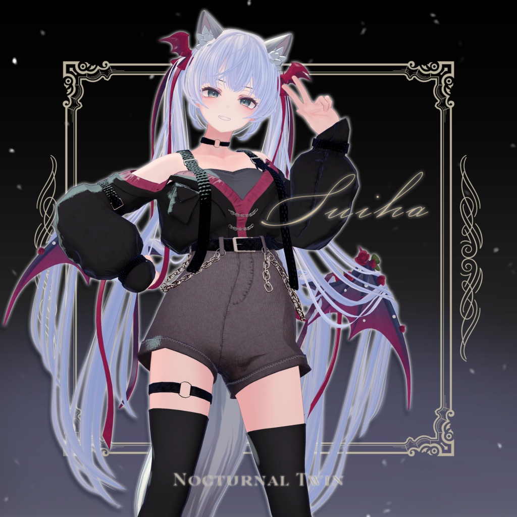 ✦~10/31 HALLOWEEN SALE ✦【VRC Hair】Nocturnal Twin