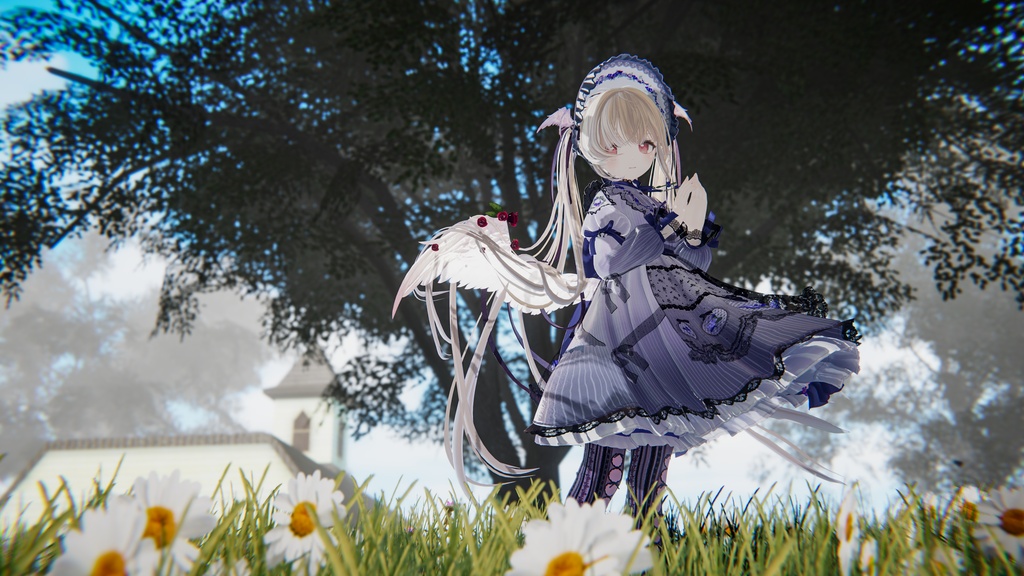 【VRC衣装】VioletBloomyLolita Dress