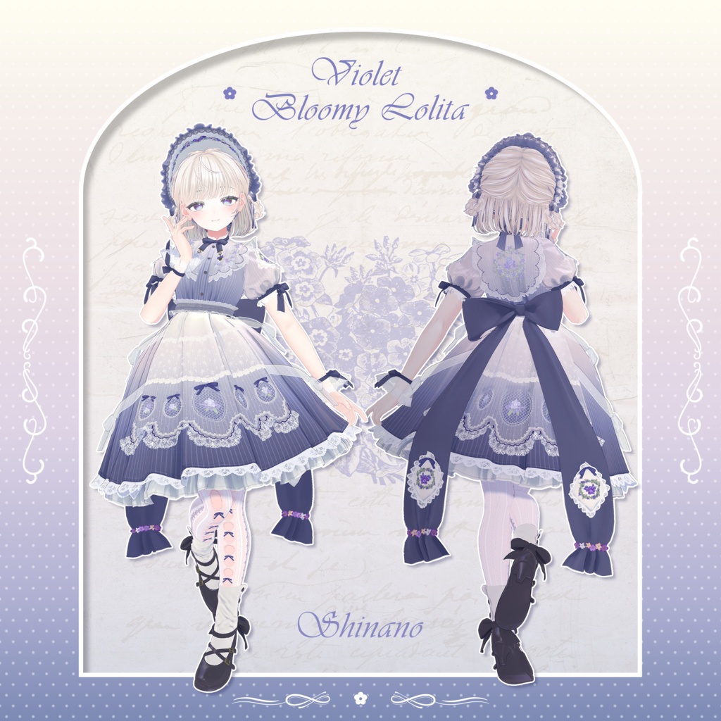 ✦~7/13 RELEASE SALE ✦【VRC衣装】VioletBloomyLolita Dress