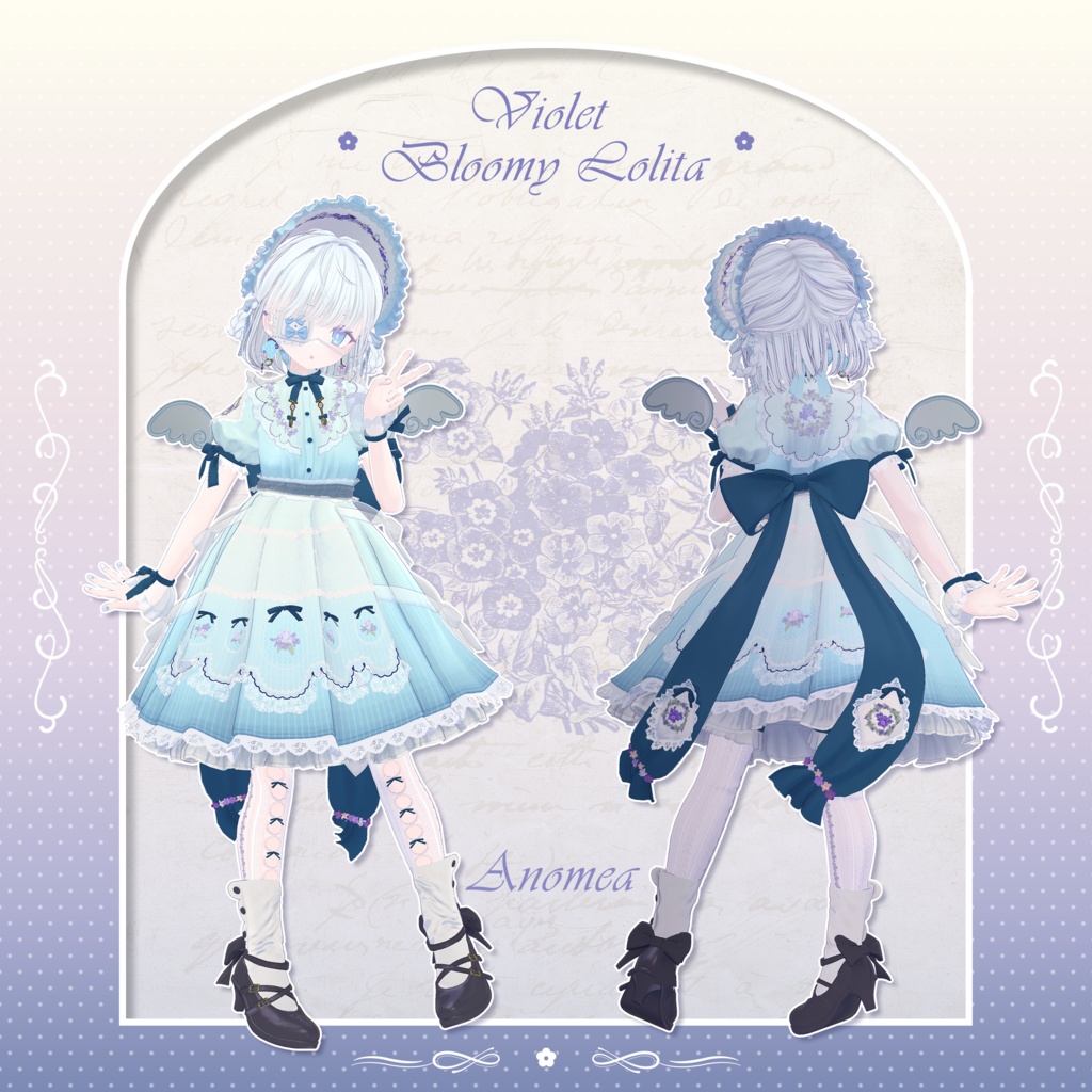 【VRC衣装】VioletBloomyLolita Dress