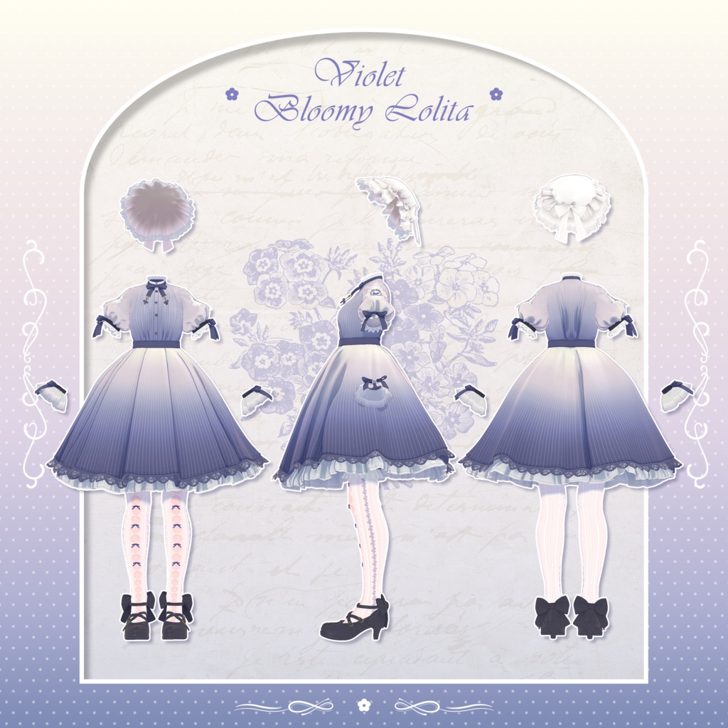 ✦~7/13 RELEASE SALE ✦【VRC衣装】VioletBloomyLolita Dress