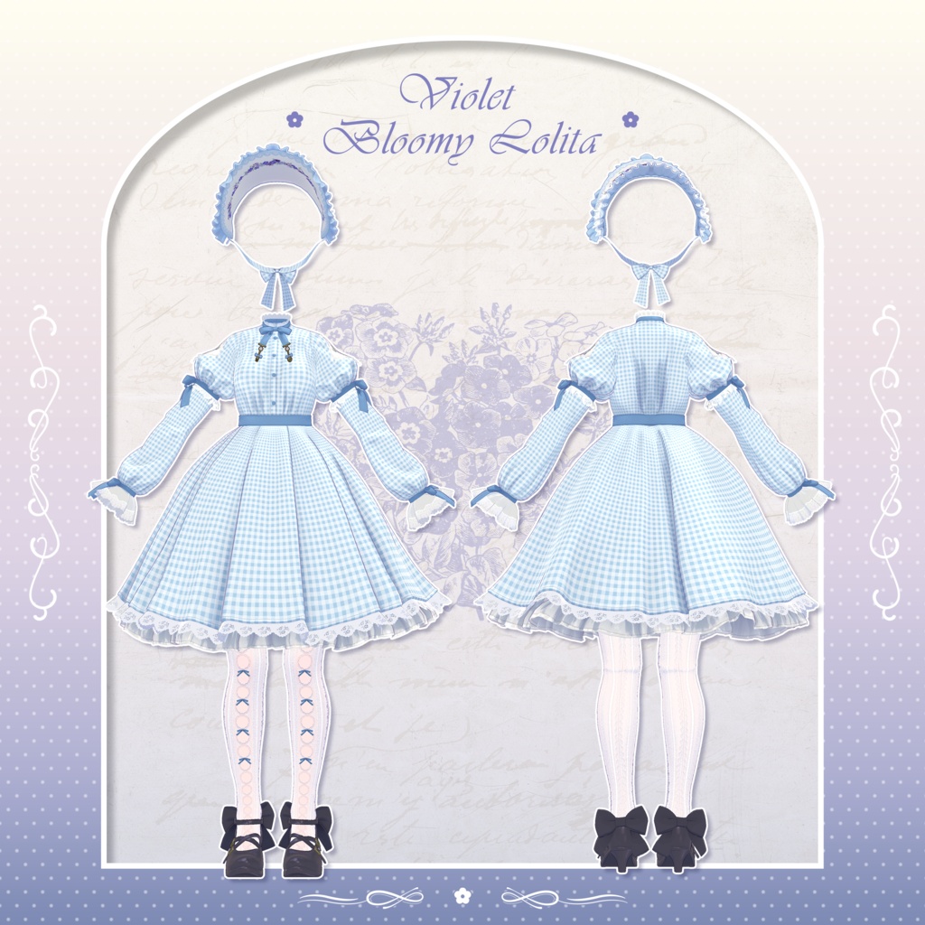 ✦~7/13 RELEASE SALE ✦【VRC衣装】VioletBloomyLolita Dress