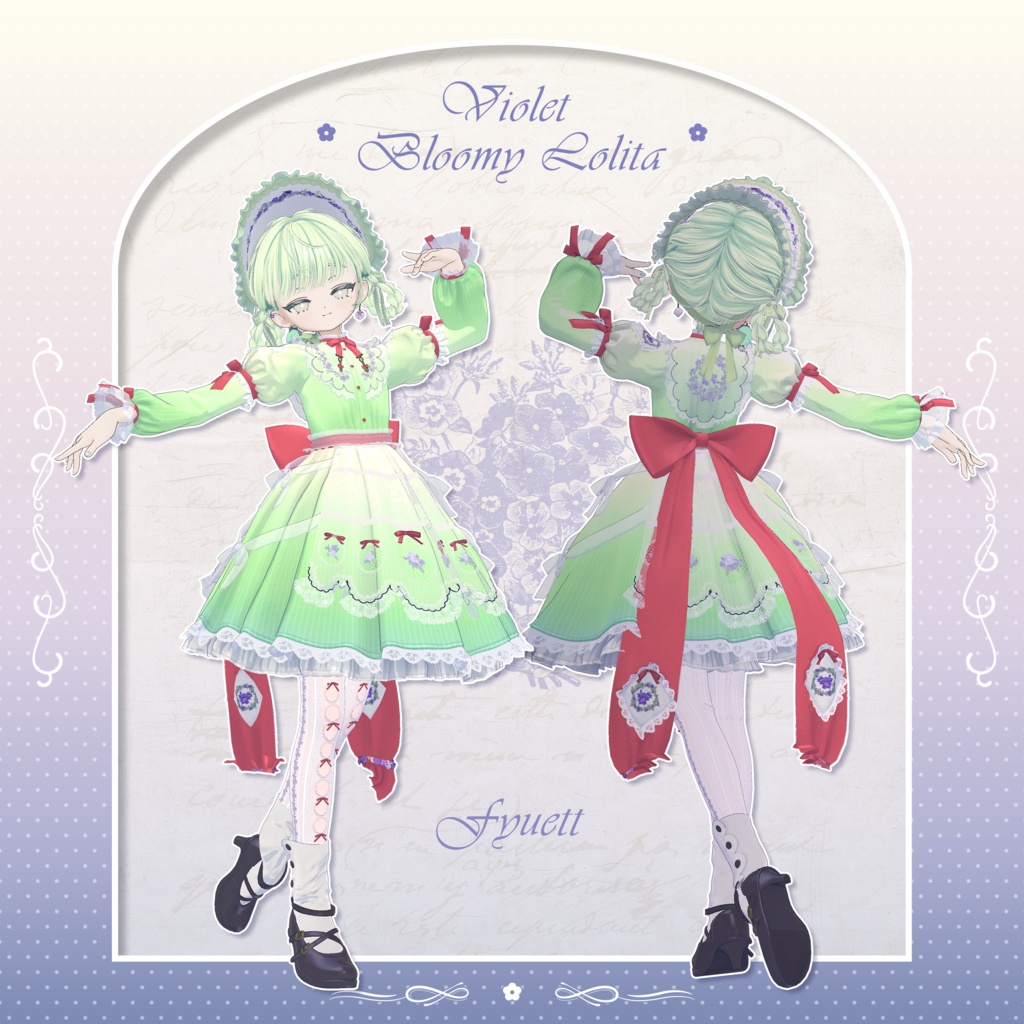 【VRC衣装】VioletBloomyLolita Dress