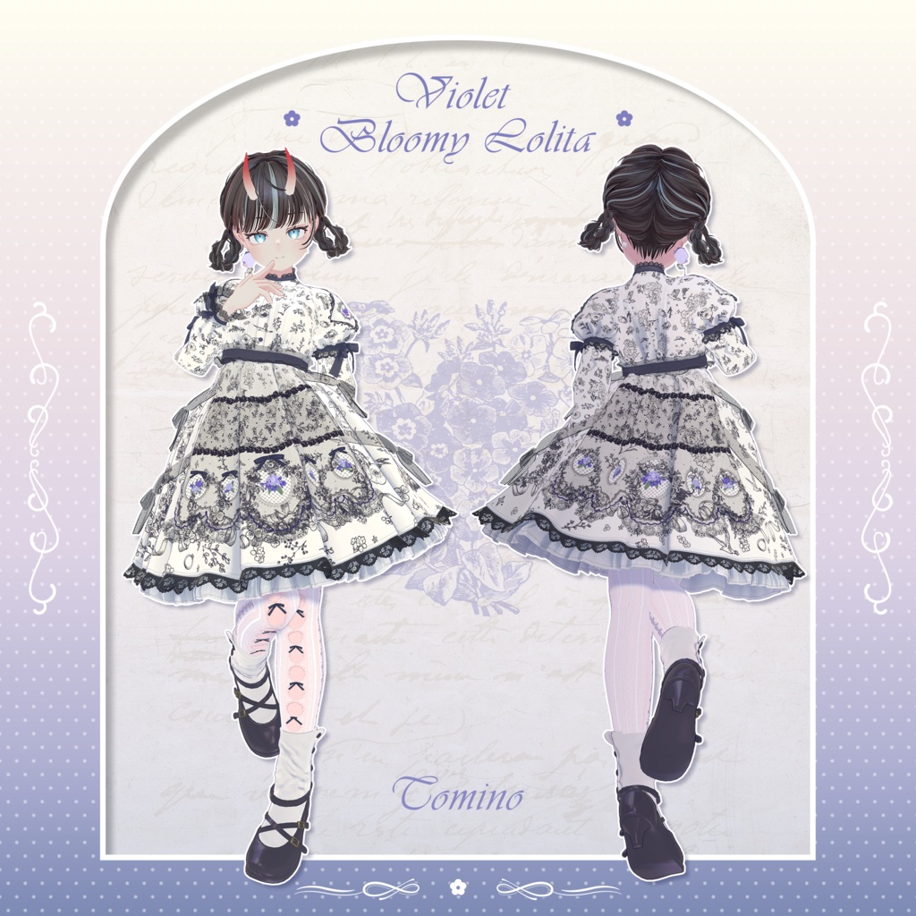 ✦~7/13 RELEASE SALE ✦【VRC衣装】VioletBloomyLolita Dress