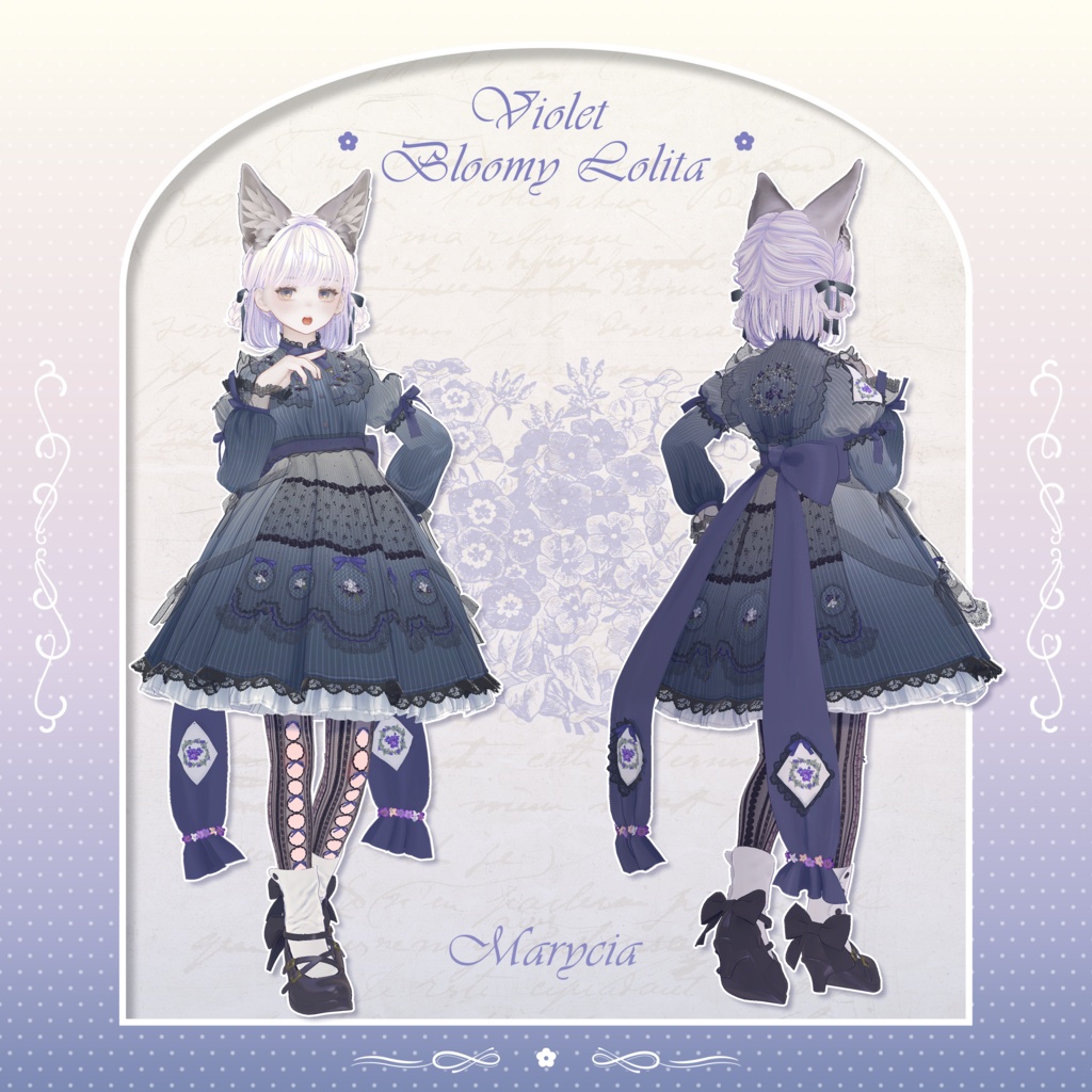 ✦~7/13 RELEASE SALE ✦【VRC衣装】VioletBloomyLolita Dress