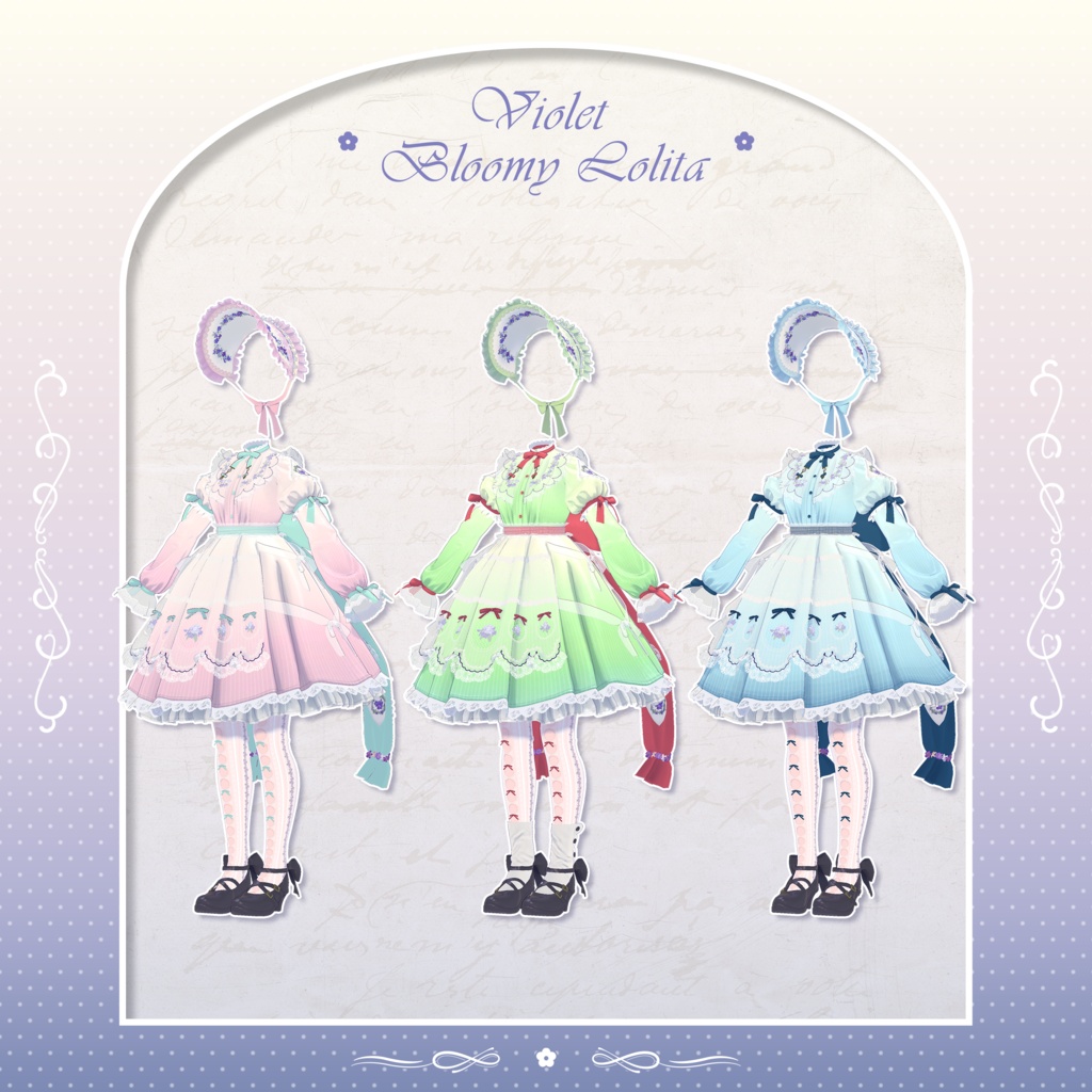 ✦~7/13 RELEASE SALE ✦【VRC衣装】VioletBloomyLolita Dress