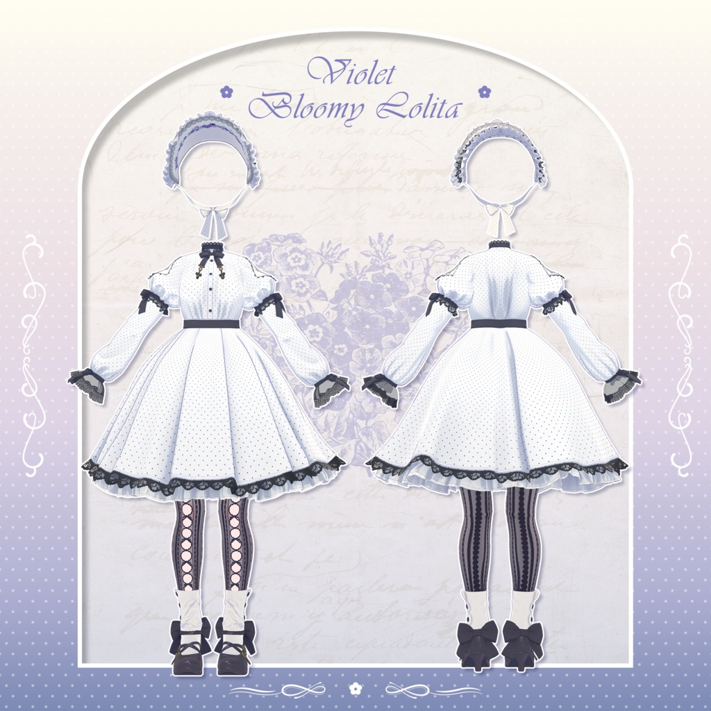 ✦~7/13 RELEASE SALE ✦【VRC衣装】VioletBloomyLolita Dress