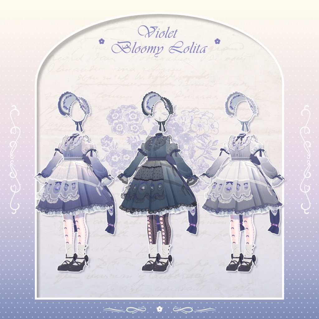 ✦~7/13 RELEASE SALE ✦【VRC衣装】VioletBloomyLolita Dress