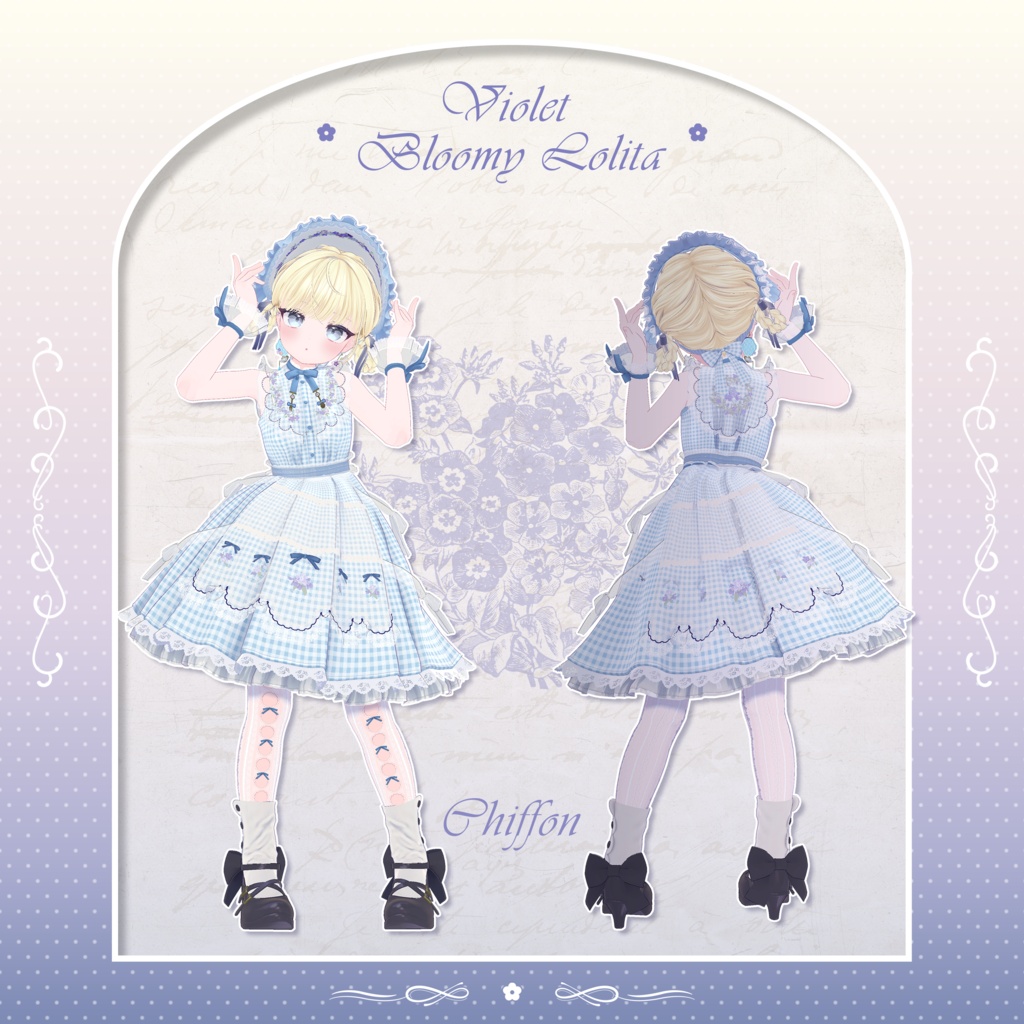✦~7/13 RELEASE SALE ✦【VRC衣装】VioletBloomyLolita Dress