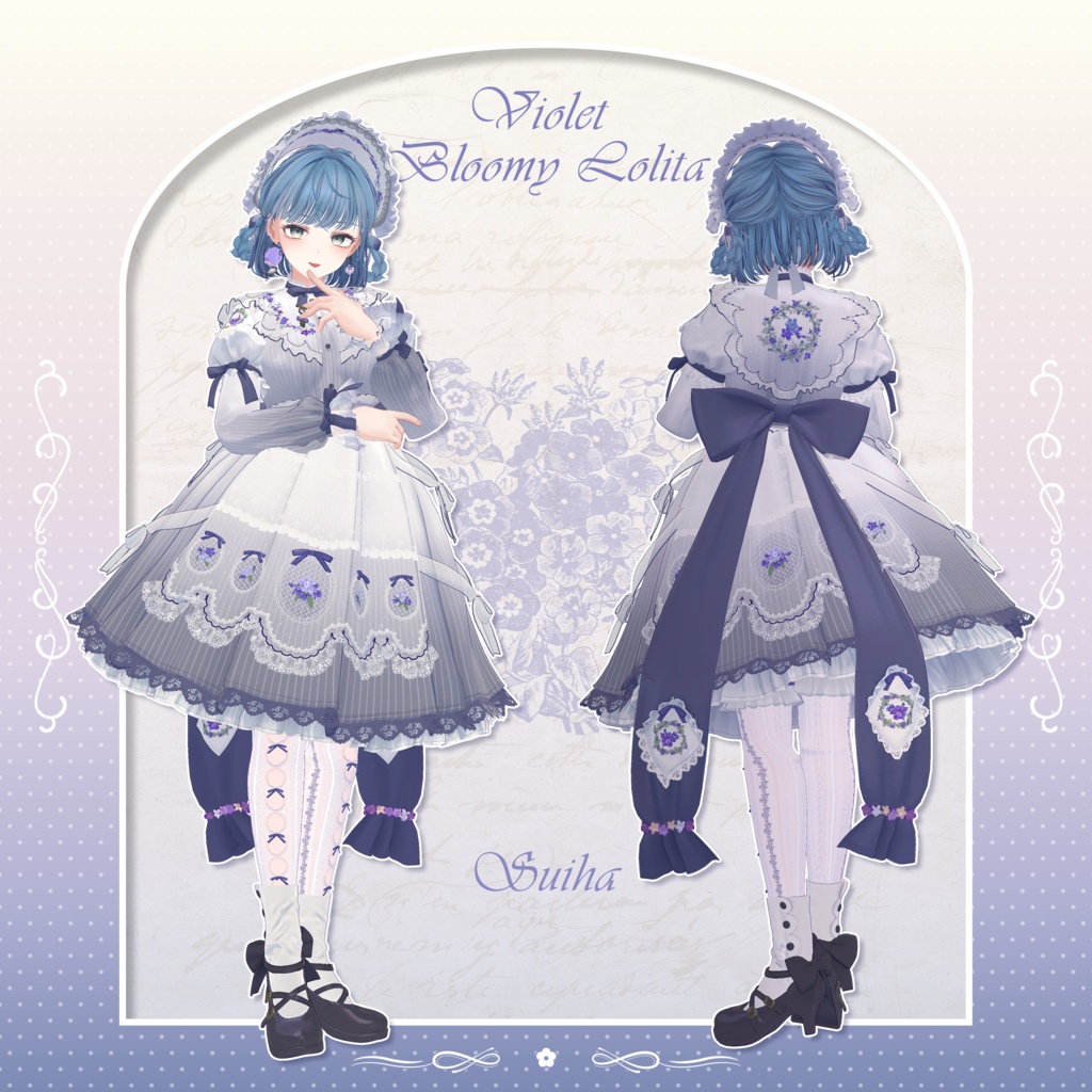 【VRC衣装】VioletBloomyLolita Dress