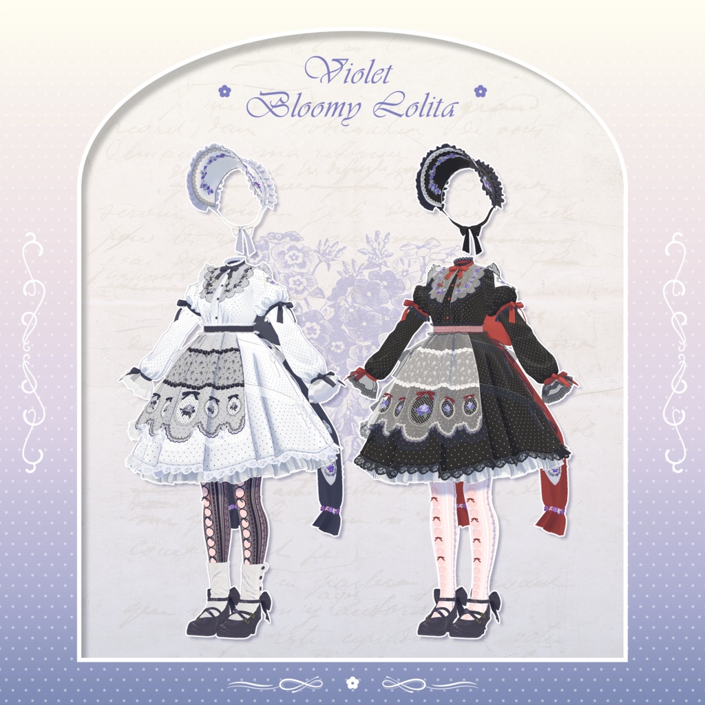 ✦~7/13 RELEASE SALE ✦【VRC衣装】VioletBloomyLolita Dress