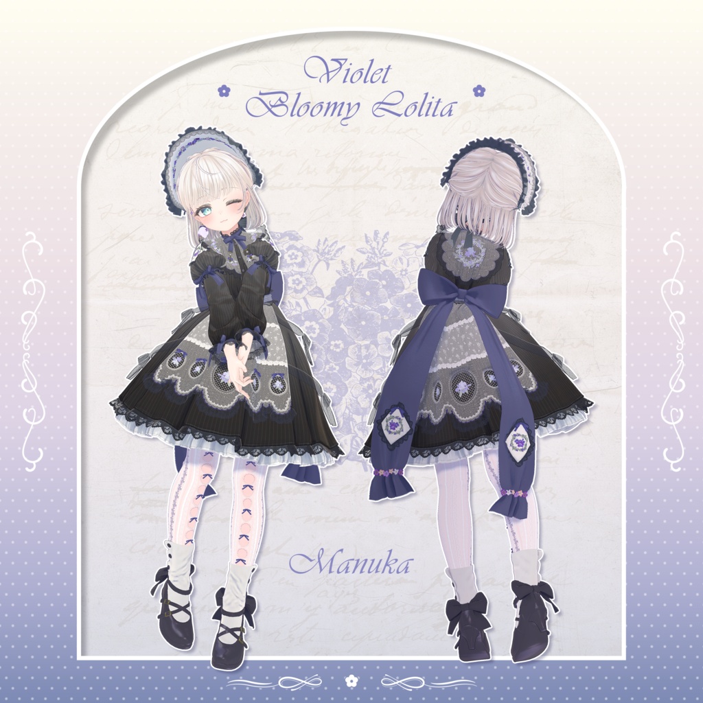 ✦~7/13 RELEASE SALE ✦【VRC衣装】VioletBloomyLolita Dress