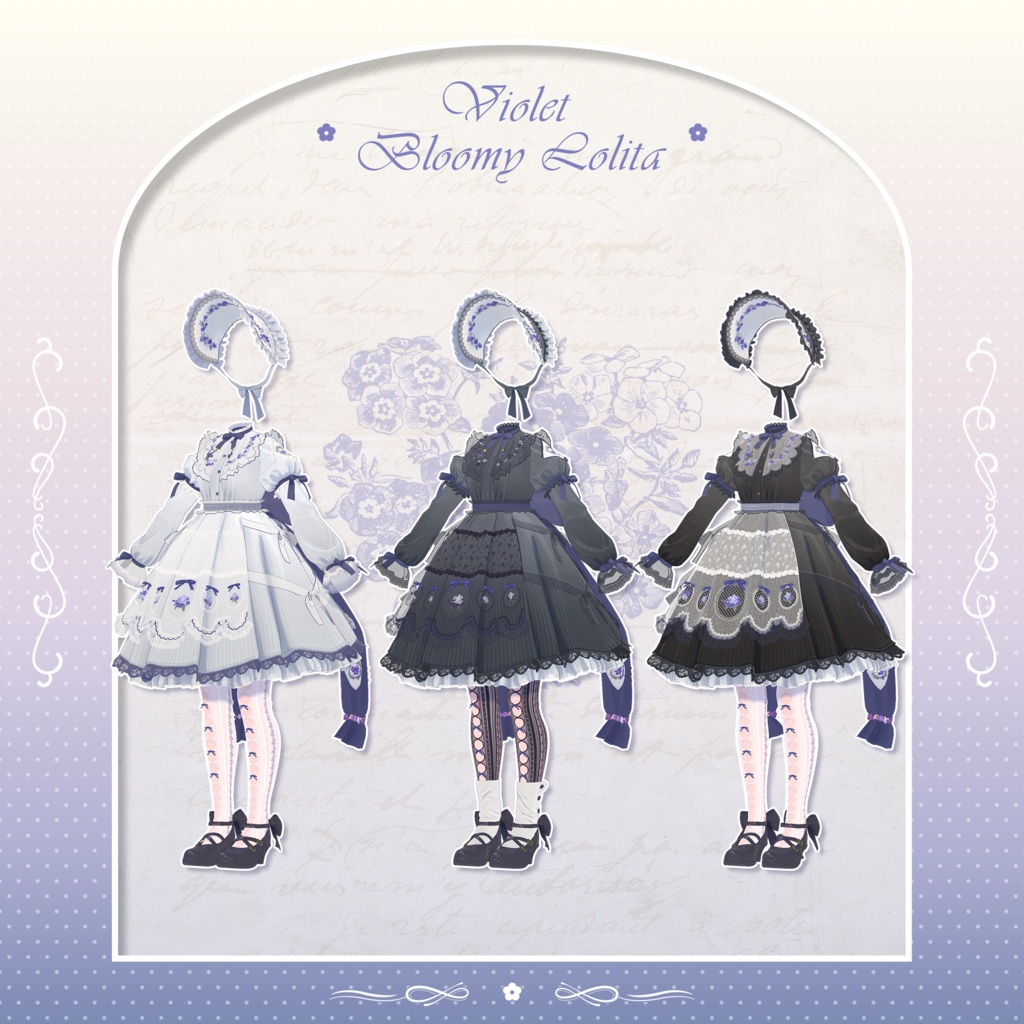 ✦~7/13 RELEASE SALE ✦【VRC衣装】VioletBloomyLolita Dress