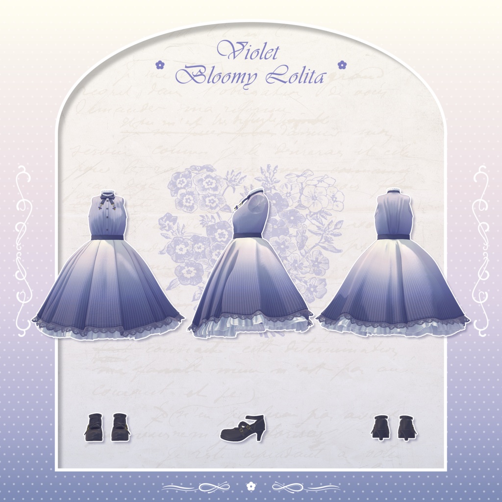 ✦~7/13 RELEASE SALE ✦【VRC衣装】VioletBloomyLolita Dress