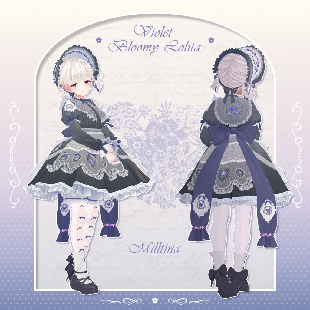 【VRC衣装】VioletBloomyLolita Dress