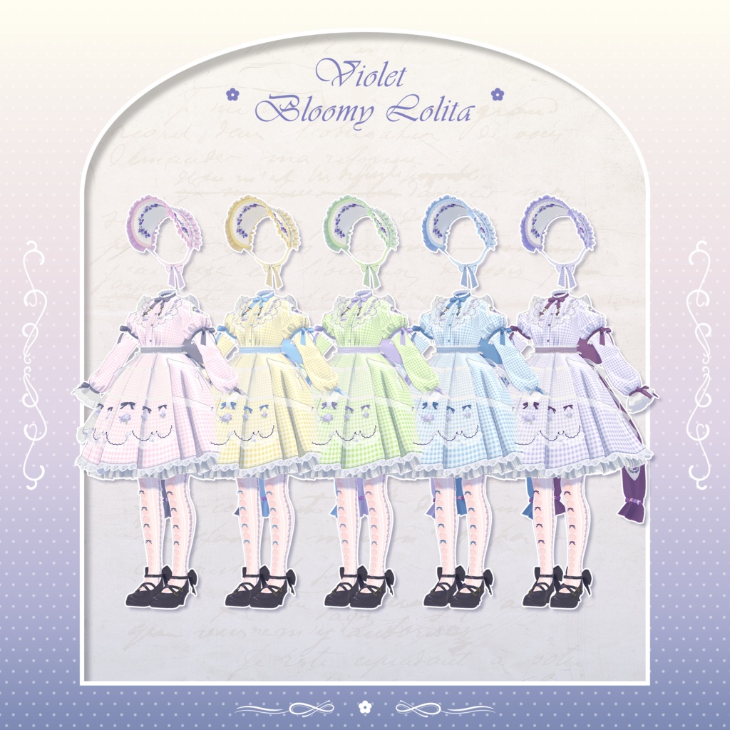 ✦~7/13 RELEASE SALE ✦【VRC衣装】VioletBloomyLolita Dress