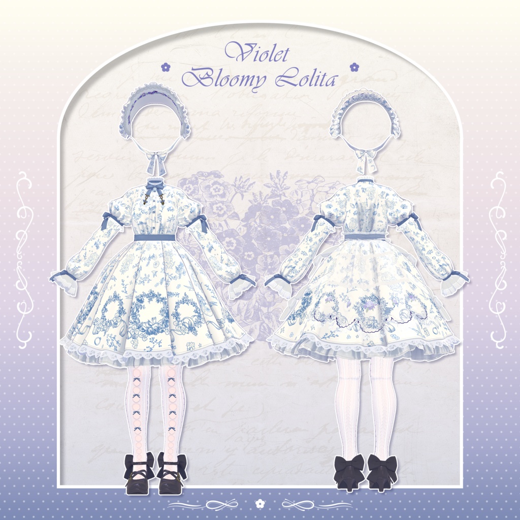 ✦~7/13 RELEASE SALE ✦【VRC衣装】VioletBloomyLolita Dress