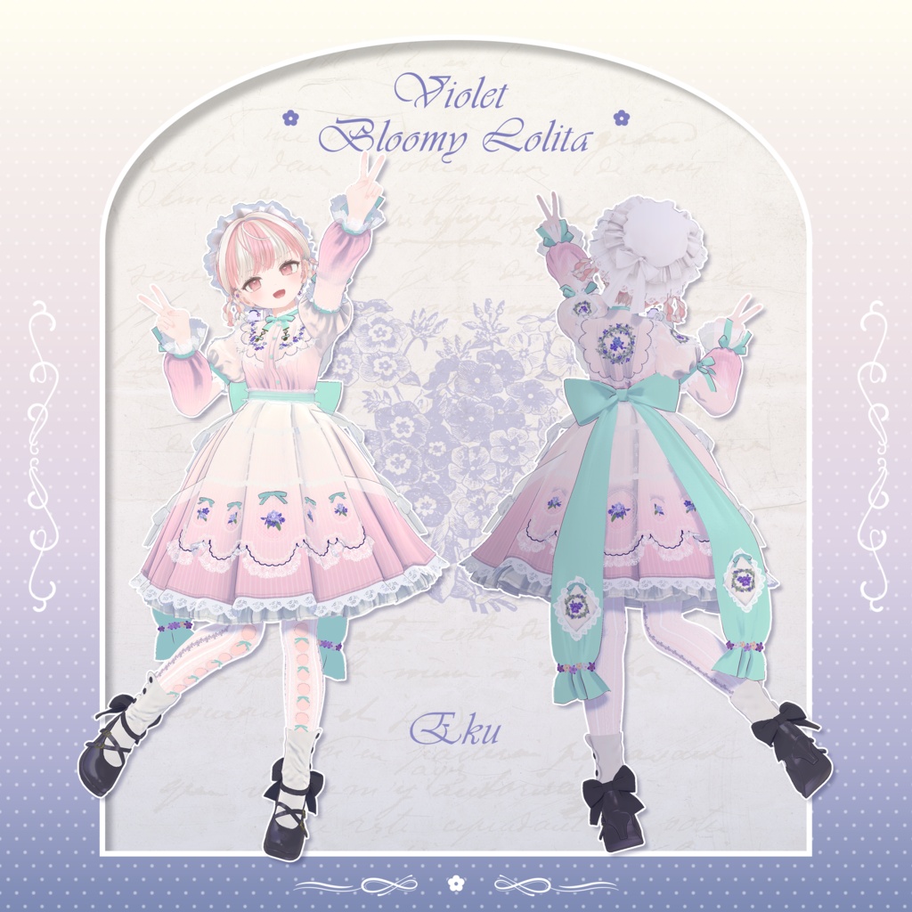 ✦~7/13 RELEASE SALE ✦【VRC衣装】VioletBloomyLolita Dress