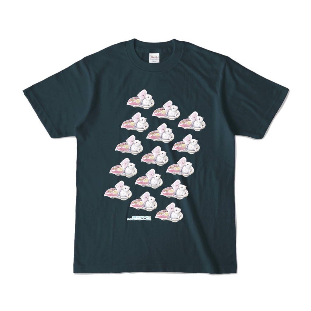 【デニム】カラーTシャツ『雪見うさぎがいっぱい!』