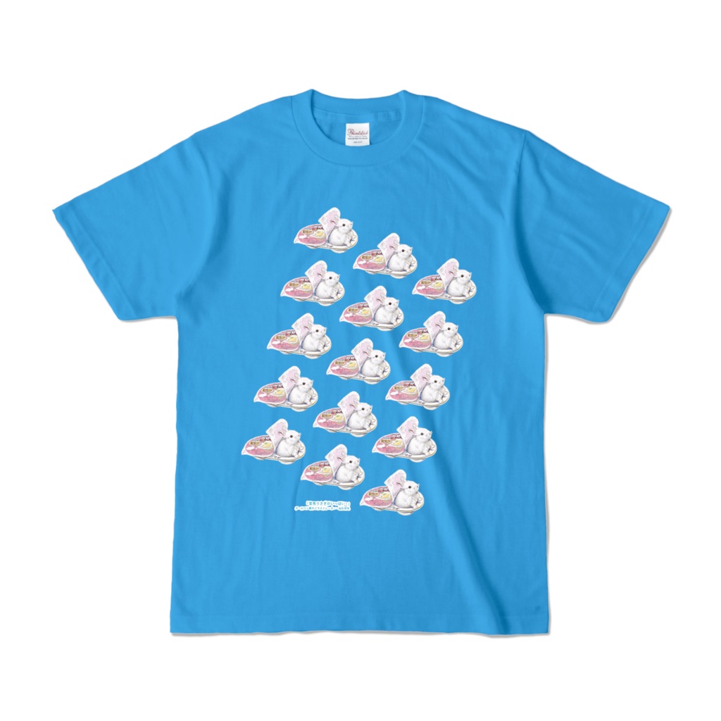 【ターコイズ】カラーTシャツ『雪見うさぎがいっぱい!』