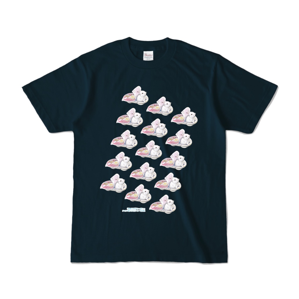 【ネイビー】カラーTシャツ『雪見うさぎがいっぱい!』
