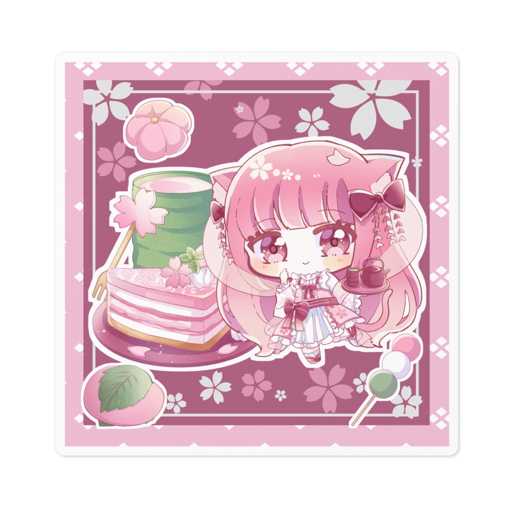 夜桜うにステッカー　通常バージョン